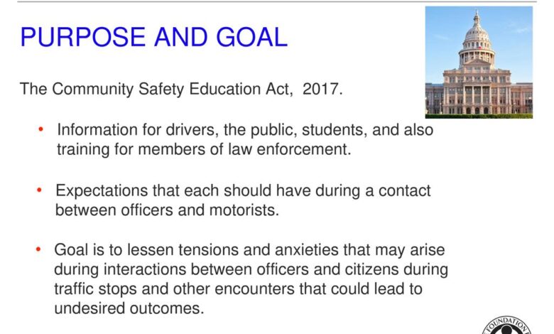 What is the Purpose of the Community Safety Education Act