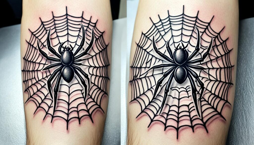 intricate spider web tattoo designs