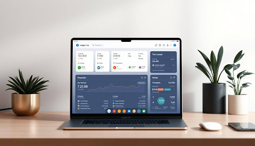 Ledger Live wallet dashboard on laptop